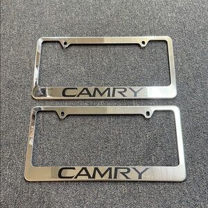 Camry Silver License Plate Frame Set